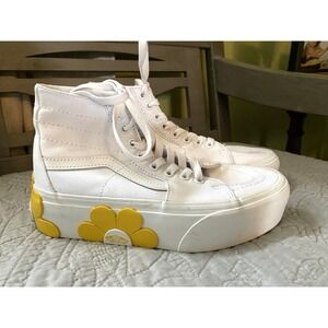 Vans Sk-8-Hi Women's US‎ 7  Daisy Flowered Sneakers Shoes Clean EUC